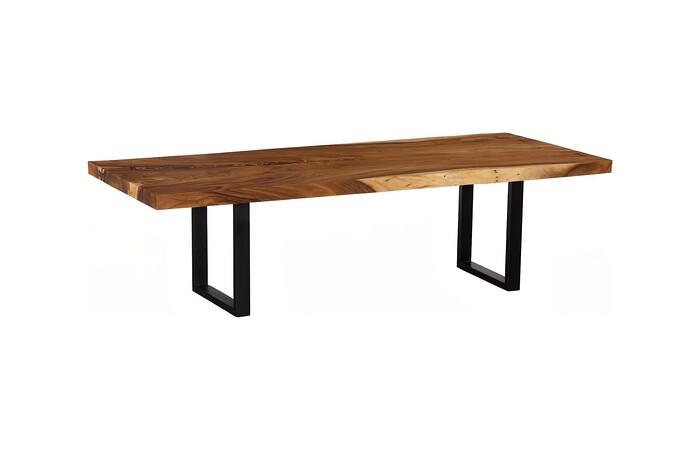 Origins Dining Table, Straight Edge, Natural, Satin Black Legs