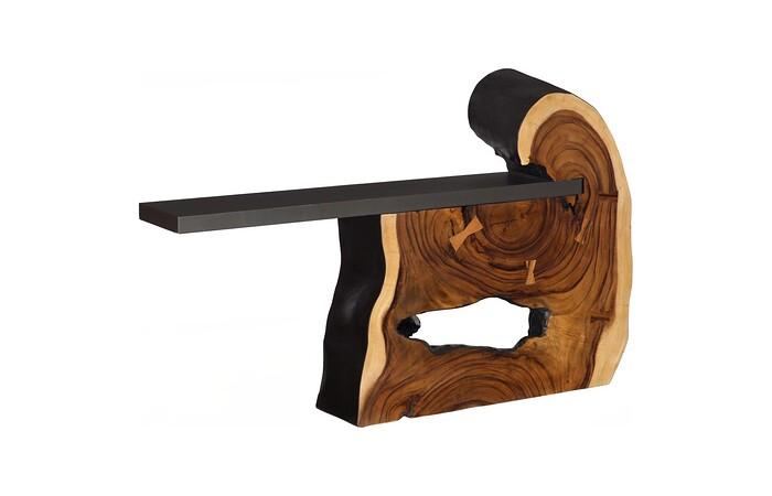 Cantilevered Console Table, Burnt Edge