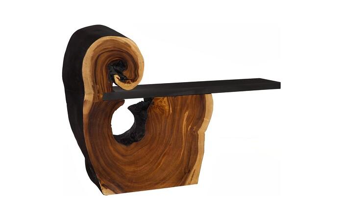 Cantilevered Console Table, Burnt Edge