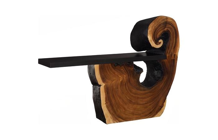 Cantilevered Console Table, Burnt Edge