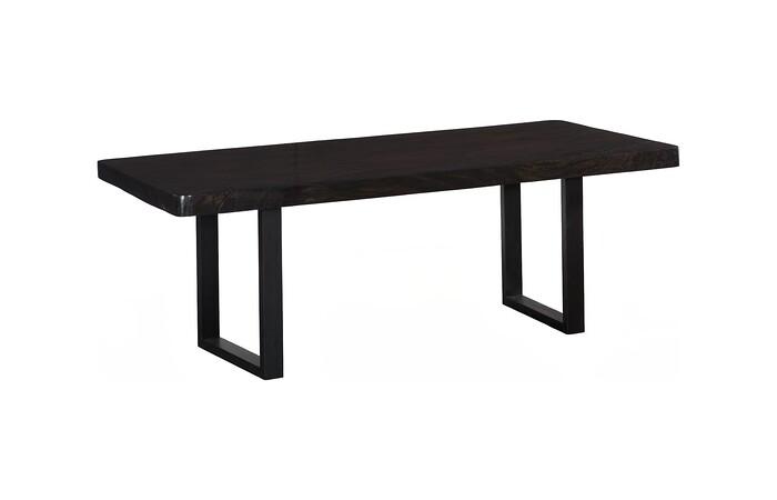 Origins Dining Table, Straight Edge, Ebony Black, Satin Black Legs