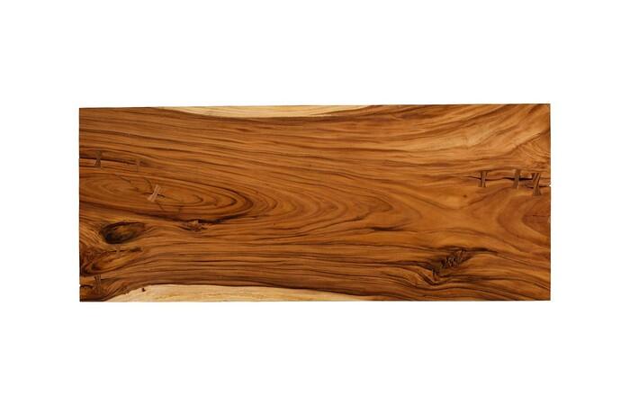 Origins Dining Table, Straight Edge, Natural, Satin Black Legs