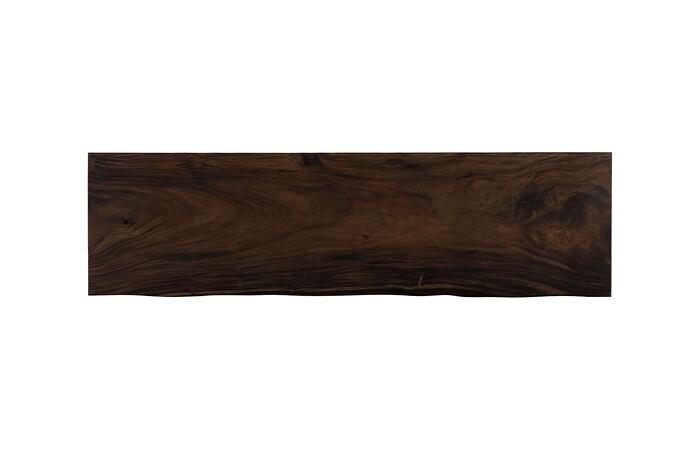 Straight Edge Dining Table, Perfect Brown, Satin Black Legs