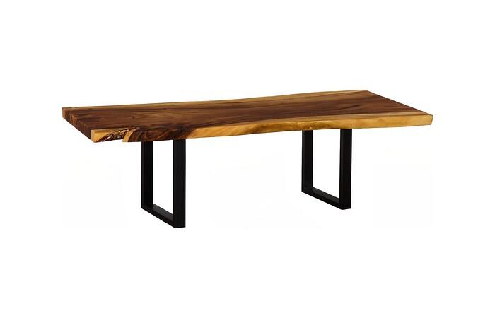 Origins Dining Table, Straight Edge, Natural, Satin Black Legs