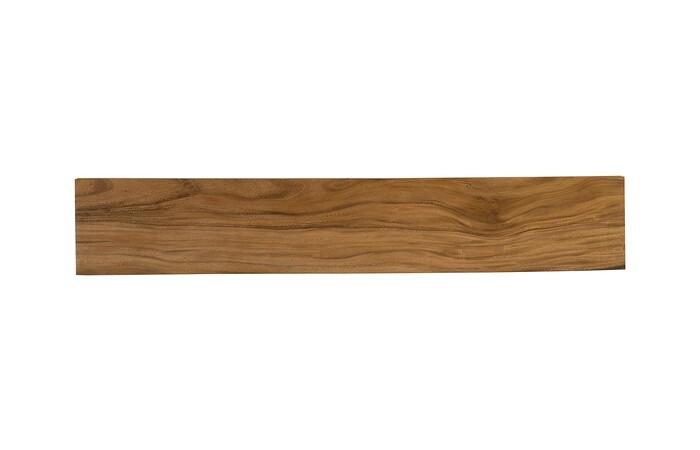 Origins Straight Edge Bench, Brushed Stainless Legs