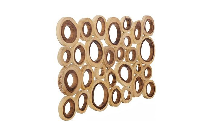 Chuleta Rings Wall Art, Chamcha Wood, Rectangular