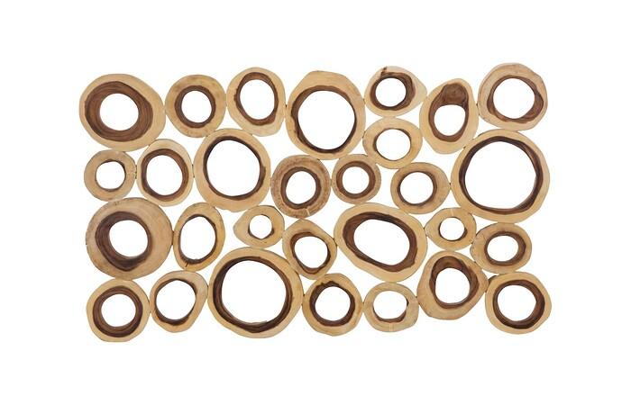 Chuleta Rings Wall Art, Chamcha Wood, Rectangular