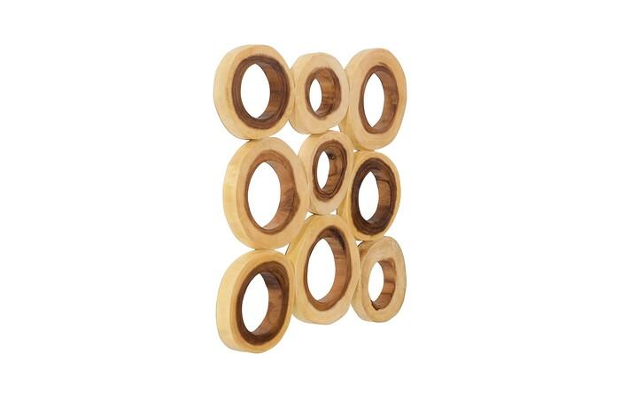 Chuleta Rings Wall Art, Chamcha Wood, Square, SM