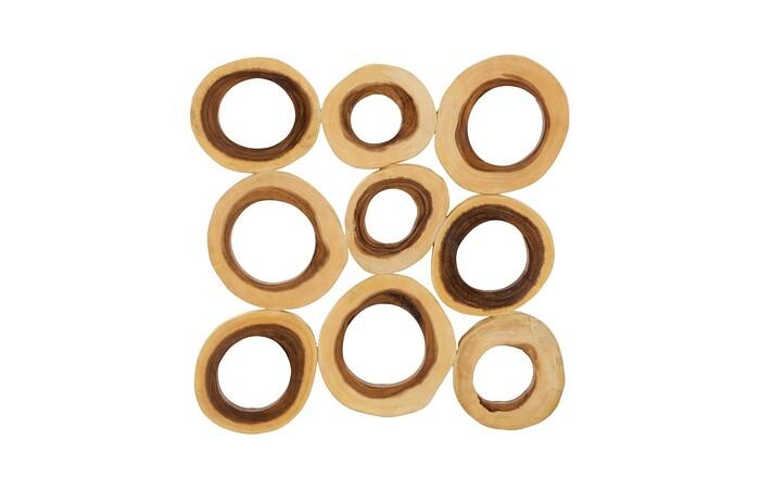 Chuleta Rings Wall Art, Chamcha Wood, Square, SM