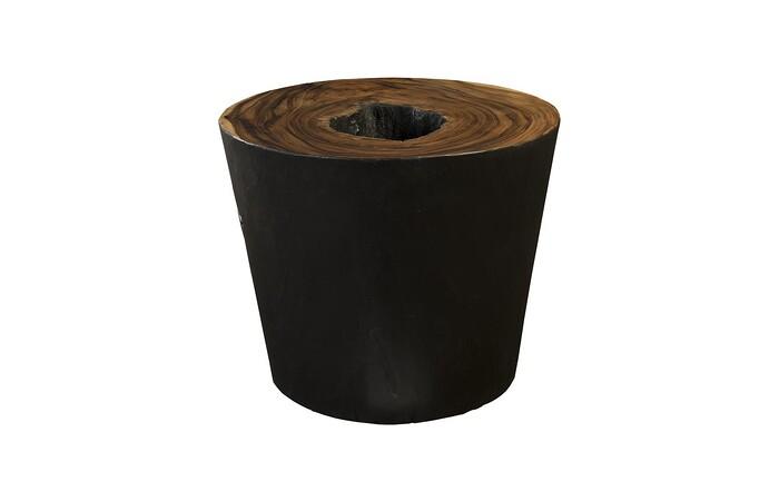 Chamcha Wood Side Table, Burnt Edge