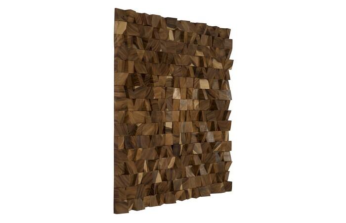 Blocks Wall Art, Chamcha Wood, Natural, LG