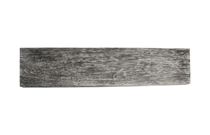 Origins Straight Edge Console Table, Metal U Legs, Gray Stone Finish