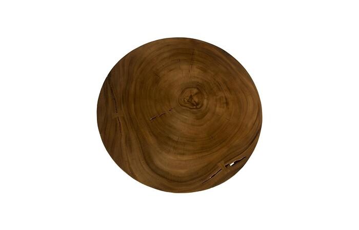 Chuleta Bar Table on Black Metal Base, Chamcha Wood, Natural