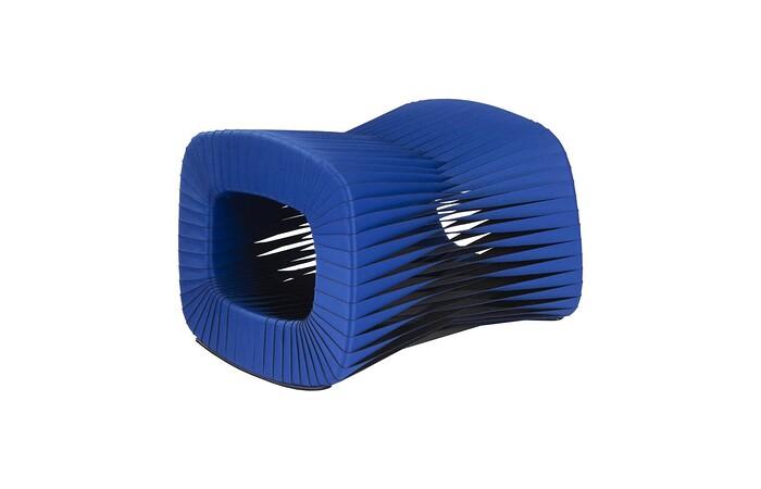 Seat Belt Ottoman, Blue/Black