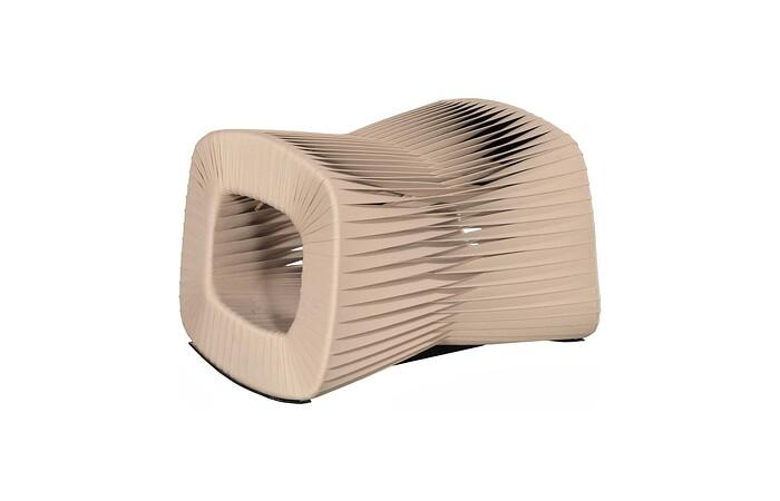 Seat Belt Ottoman,  Beige/Beige